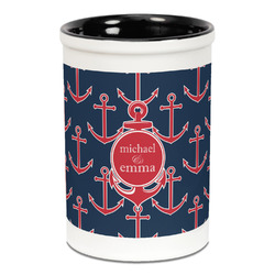 All Anchors Ceramic Pencil Holders - Black