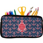 All Anchors Neoprene Pencil Case - Small w/ Couple's Names