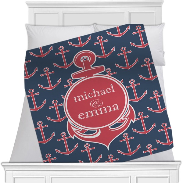 Custom All Anchors Minky Blanket - Twin / Full - 80"x60" - Double Sided (Personalized)