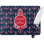 All Anchors Rectangular Glass Cutting Board (Personalized)