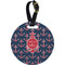 All Anchors Plastic Luggage Tag - Round (Personalized)