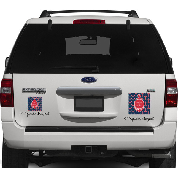 All Anchors Personalized Square Car Magnets on Ford Explorer