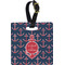 All Anchors Plastic Luggage Tag - Square w/ Couple's Names