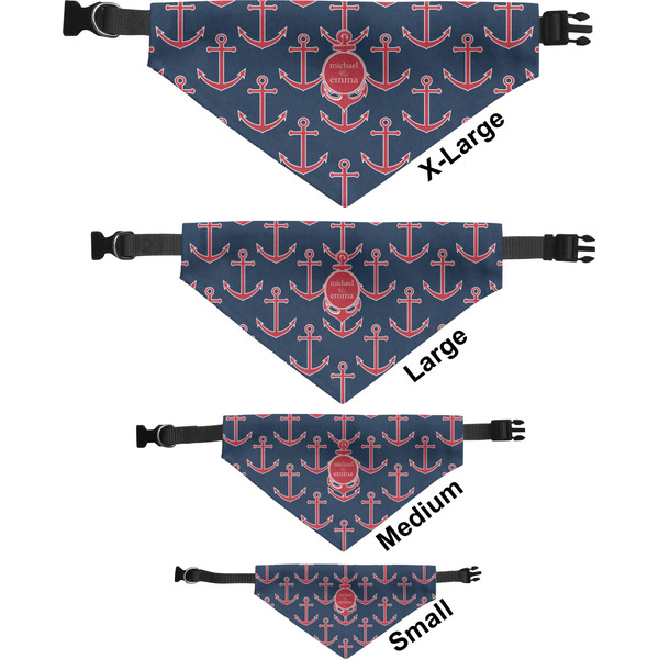 All Anchors Pet Bandana Sizes