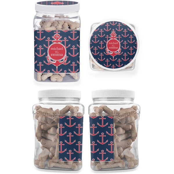 All Anchors Pet Treat Jar - Multiple Angles