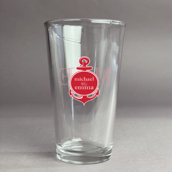 Custom All Anchors Pint Glass - Full Color Logo (Personalized)