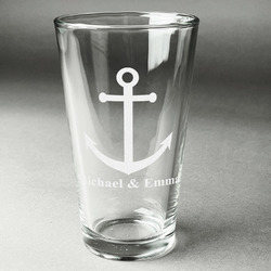 All Anchors Pint Glass - Engraved (Personalized)