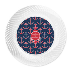 All Anchors Plastic Party Dinner Plates - 10" (Personalized)