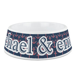 All Anchors Plastic Dog Bowl (Personalized)