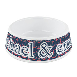 All Anchors Plastic Dog Bowl - Small (Personalized)