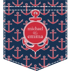 All Anchors Iron On Faux Pocket (Personalized)