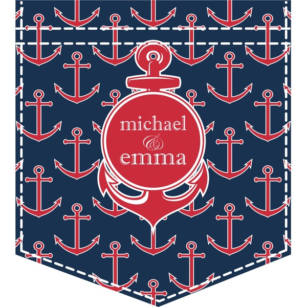 Custom All Anchors Iron On Faux Pocket (Personalized)