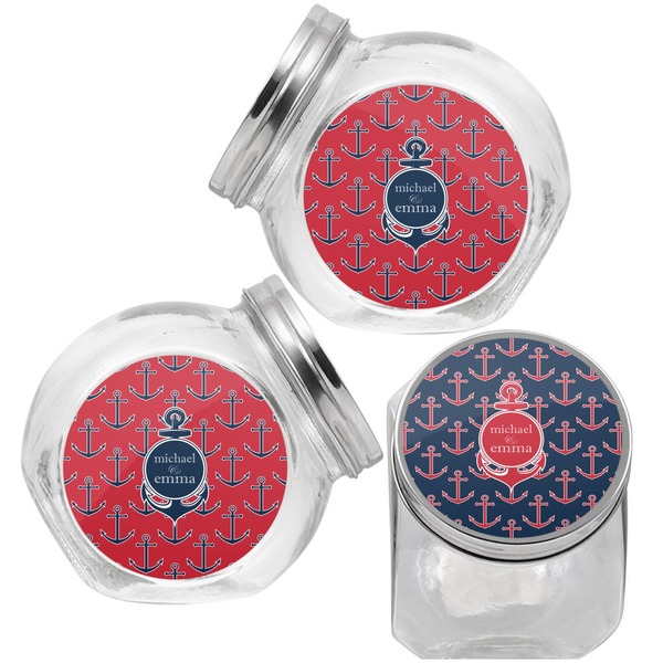 All Anchors Puppy Treat Jar - Top Left Right