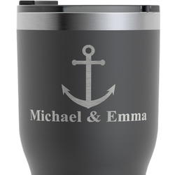 All Anchors RTIC Tumbler - Black - Engraved Front & Back (Personalized)
