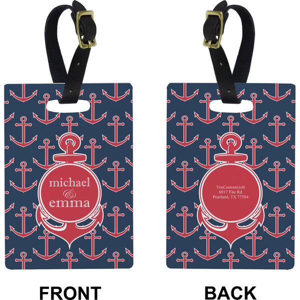 All Anchors Rectangle Luggage Tag (Front + Back)
