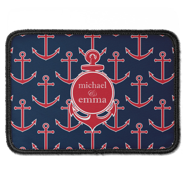 Custom All Anchors Iron On Rectangle Patch w/ Couple's Names