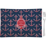 All Anchors Rectangular Glass Appetizer / Dessert Plate - Single or Set (Personalized)