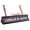 All Anchors Red Mahogany Nameplates with Business Card Holder - Angle