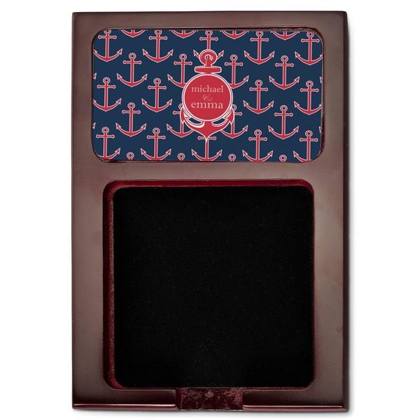 All Anchors Red Mahogany Sticky Note Holder - Flat