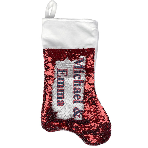 Custom All Anchors Reversible Sequin Stocking - Red (Personalized)