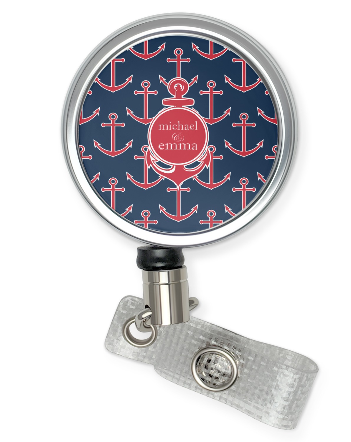 All Anchors Retractable Badge Reel (Personalized) | Office Badge Reel Clip | Nurse Badge Holder | ID Card Clip Badge Reel