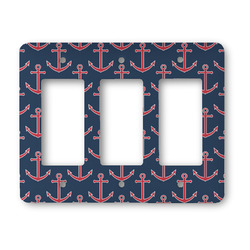 All Anchors Rocker Style Light Switch Cover - Three Switch