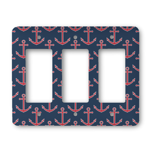 Custom All Anchors Rocker Style Light Switch Cover - Three Switch
