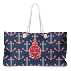 All Anchors Large Tote Bag with Rope Handles (Personalized)