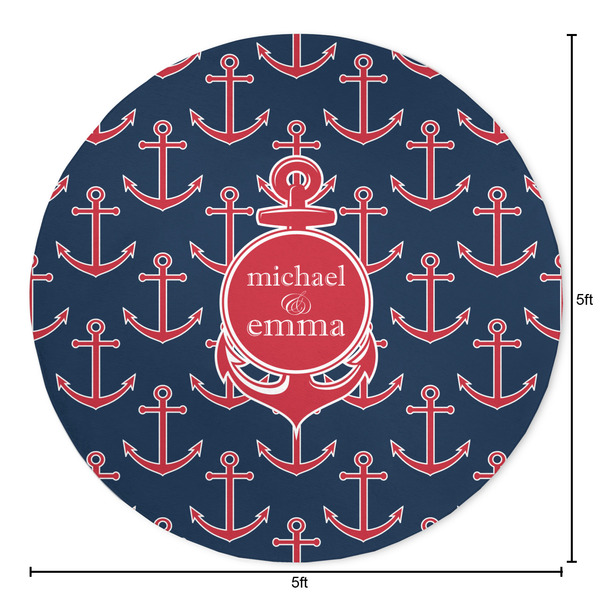 All Anchors Round Area Rug - Size
