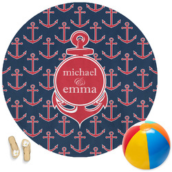 All Anchors Round Beach Towel (Personalized)