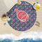 All Anchors Round Beach Towel Lifestyle