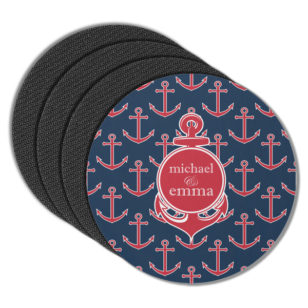 All Anchors Round Coaster Rubber Back - Main