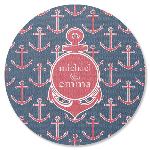 Custom All Anchors Round Rubber Backed Coaster (Personalized)