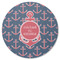 All Anchors Round Coaster Rubber Back - Single