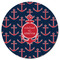 All Anchors Round Fridge Magnet - FRONT