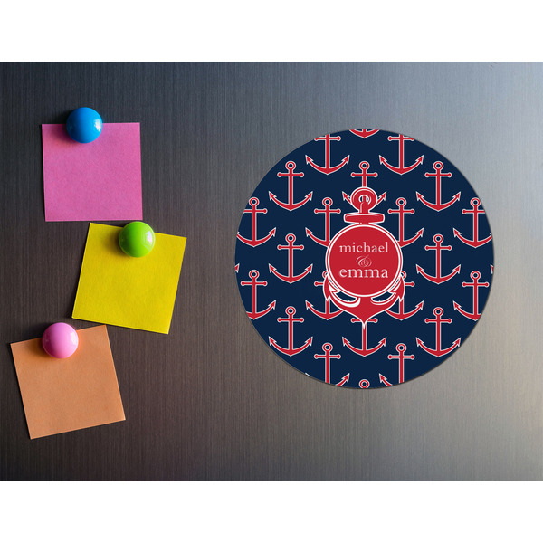 All Anchors Round Fridge Magnet - LIFESTYLE