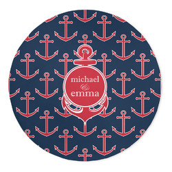All Anchors 5' Round Indoor Area Rug (Personalized)