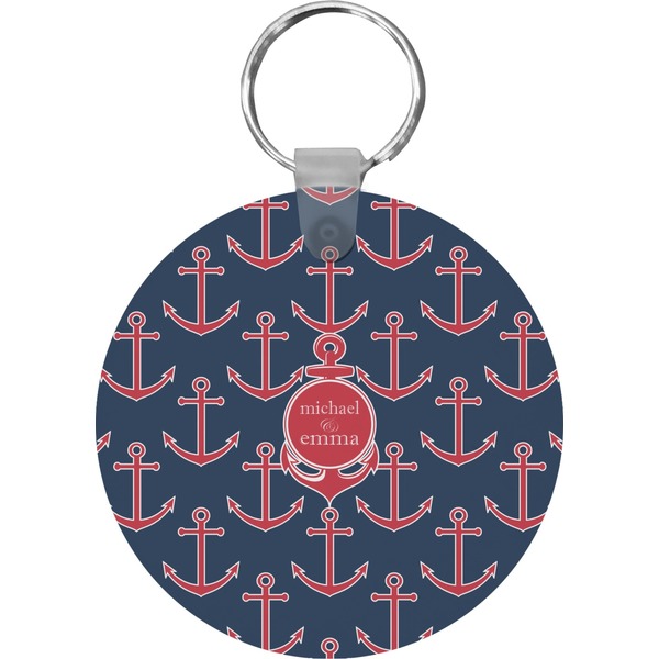 Custom All Anchors Round Plastic Keychain (Personalized)