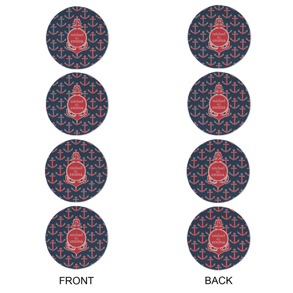 All Anchors Round Linen Placemats - APPROVAL Set of 4 (double sided)