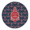 All Anchors Round Linen Placemats - FRONT (Double Sided)