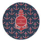 All Anchors Round Linen Placemat - Single Sided (Personalized)