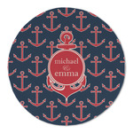 All Anchors Round Linen Placemat (Personalized)