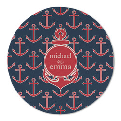 All Anchors Round Linen Placemat (Personalized)