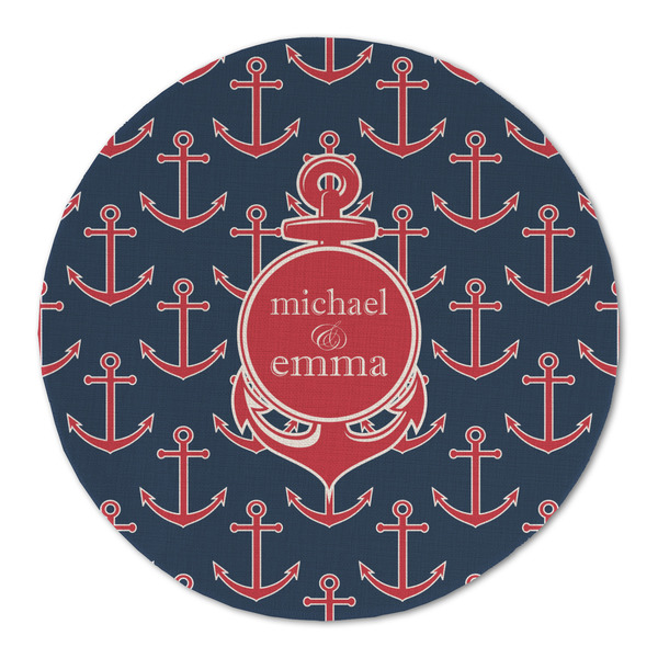 Custom All Anchors Round Linen Placemat (Personalized)