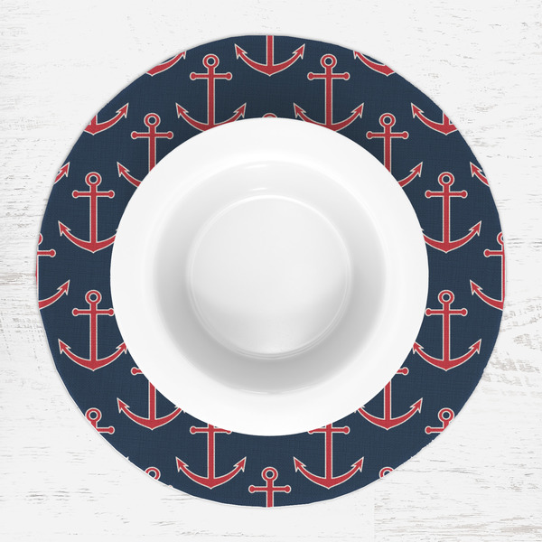 All Anchors Round Linen Placemats - LIFESTYLE (single)