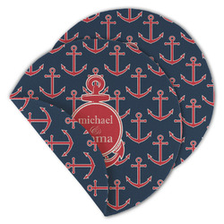 All Anchors Round Linen Placemat - Double Sided - Set of 4 (Personalized)