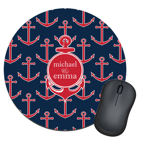 Custom All Anchors Round Mouse Pad (Personalized)