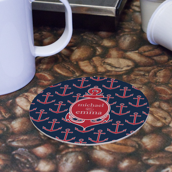 All Anchors Round Paper Coaster - Front