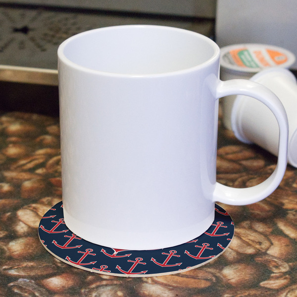 All Anchors Round Paper Coaster - With Mug