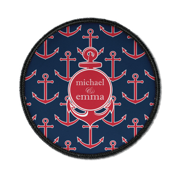 Custom All Anchors Iron On Round Patch w/ Couple's Names